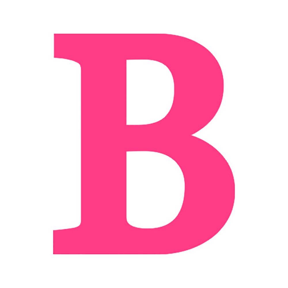letra b decorativa rosa mdf 19x16 cm Carro de Mola yMEot
