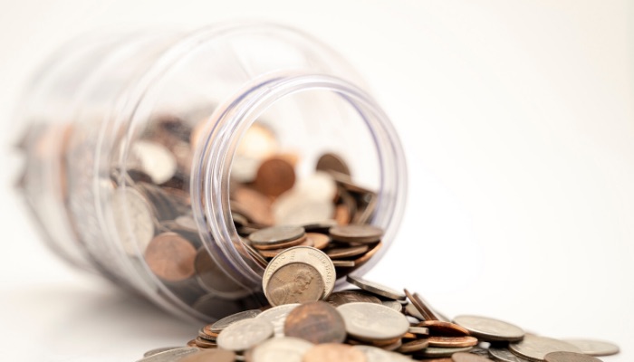 coins in jar