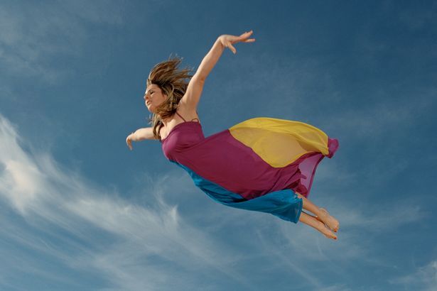 woman flying